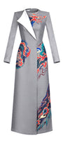 Dragon Sheath Round Neck Hopsacking Calf Length Ao Dai - MEAN BLVD