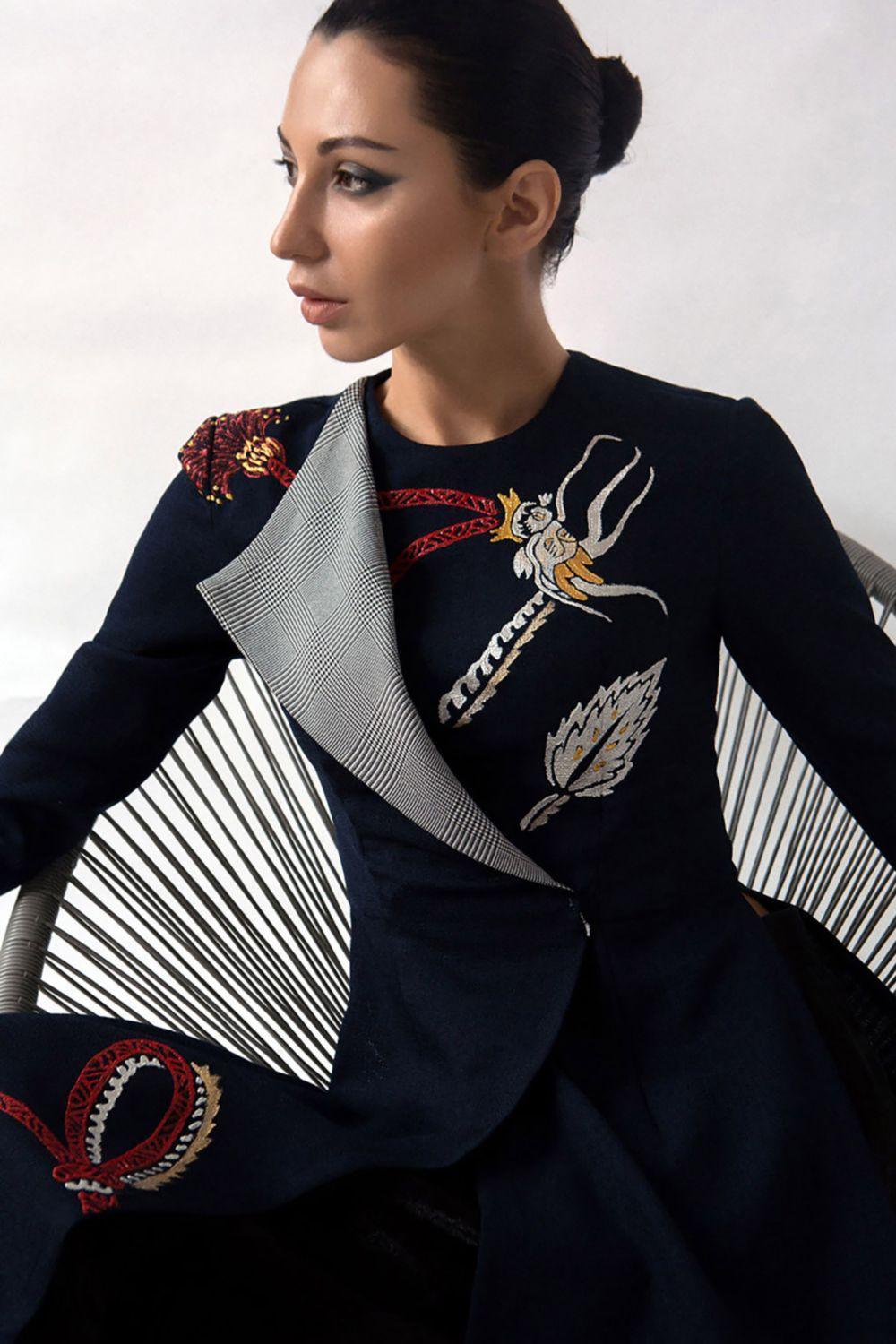 Dragon Sheath Round Neck Hopsacking Calf Length Ao Dai - MEAN BLVD