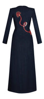 Dragon Sheath Round Neck Hopsacking Calf Length Ao Dai - MEAN BLVD