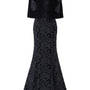 Dream Mermaid Cape Shoulder Velvet Floor Length Dress - MEAN BLVD