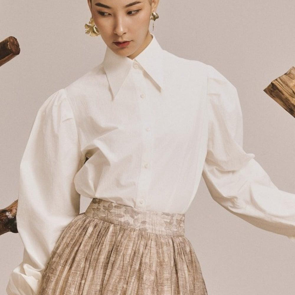 Dusk Straight Puffy Sleeved Organic Cotton Shirt - MEAN BLVD