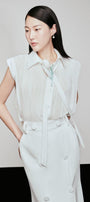 Eaton Pleated Sleeveless Chiffon Shirt - MEAN BLVD