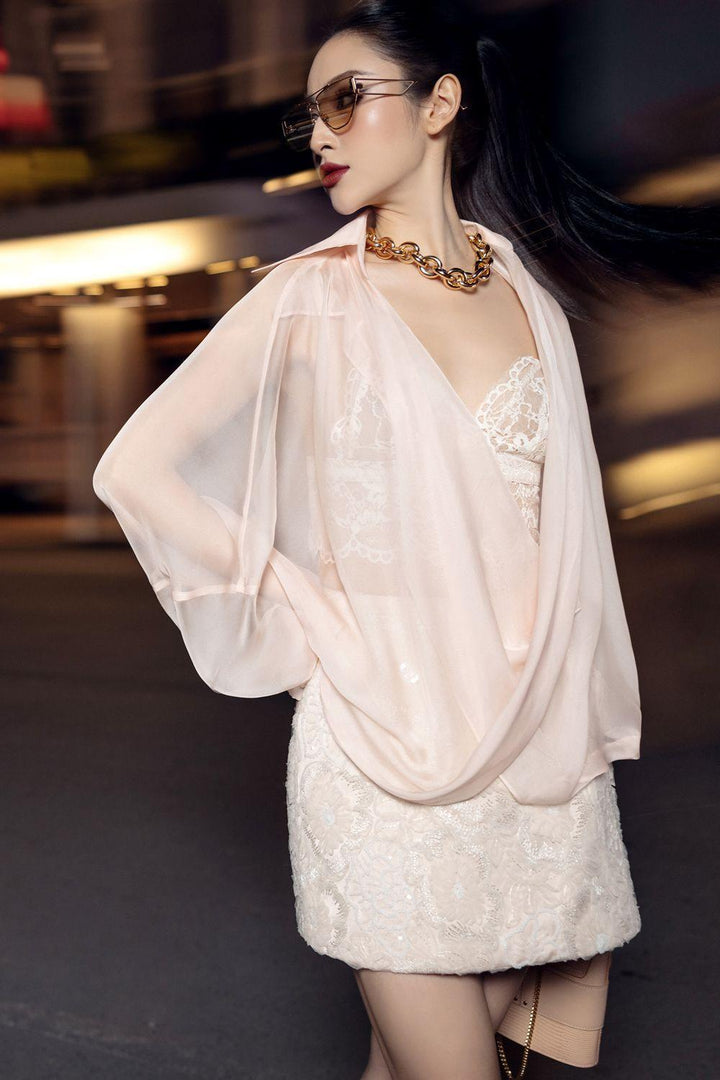 Edana Blouson Batwing Sleeved Silk Shirt - MEAN BLVD