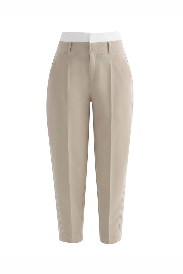 Eddy Pegged Contrasting Waistband Twill Ankle Length Pants - MEAN BLVD