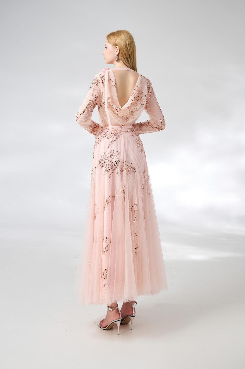 Edgar Gored Long Sleeved Organza Satin Ankle Length Set - MEAN BLVD