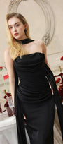 Muse Bandeau Draped Maxi Dress With Neck Scarf 5