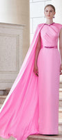Efflores Pegged Round Neck Silk Floor Length Dress - MEAN BLVD