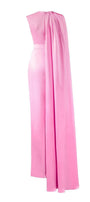 Efflores Pegged Round Neck Silk Floor Length Dress - MEAN BLVD