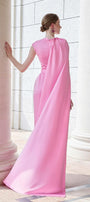Efflores Pegged Round Neck Silk Floor Length Dress - MEAN BLVD