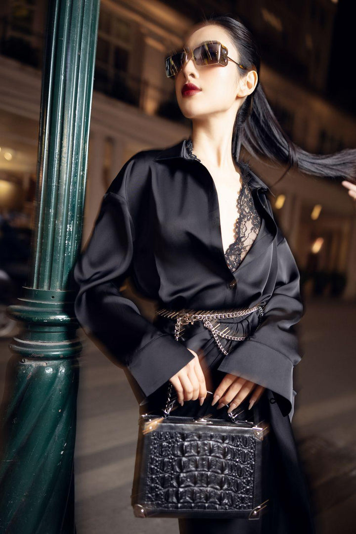 Eira Sarong Long Sleeved Silk Midi Dress - MEAN BLVD