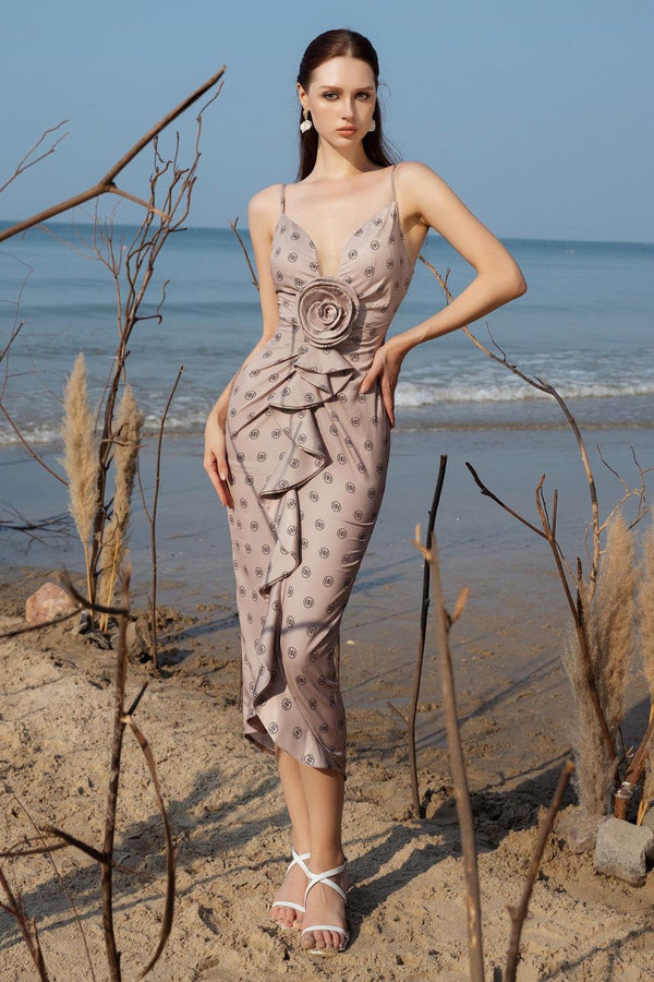 Eirly Sarong Sleeveless Silk Midi Dress - MEAN BLVD