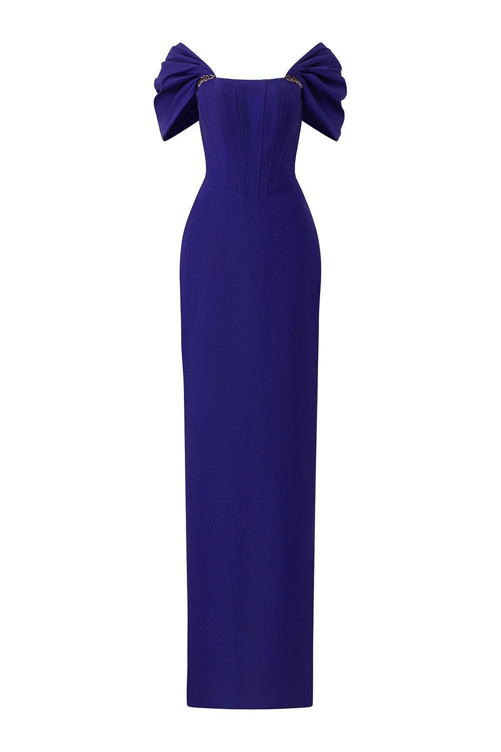 Elation Sheath Off-Shoulder Taffeta Floor Length Dress - MEAN BLVD