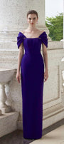 Elation Sheath Off-Shoulder Taffeta Floor Length Dress - MEAN BLVD