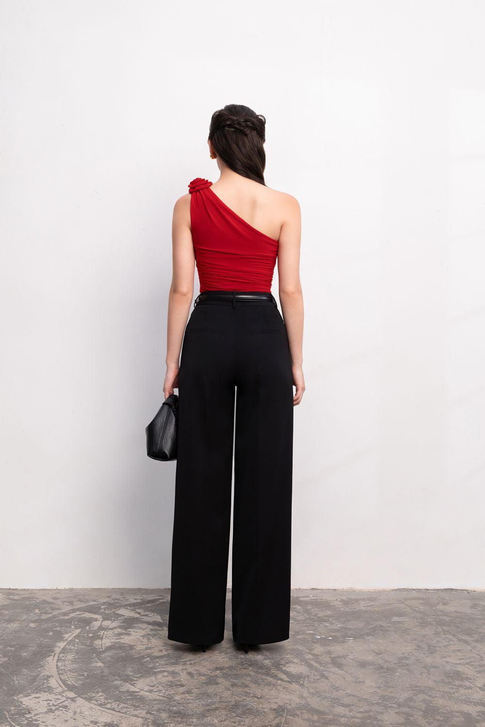 Eleanore Bodycon One Shoulder Rayon Top - MEAN BLVD