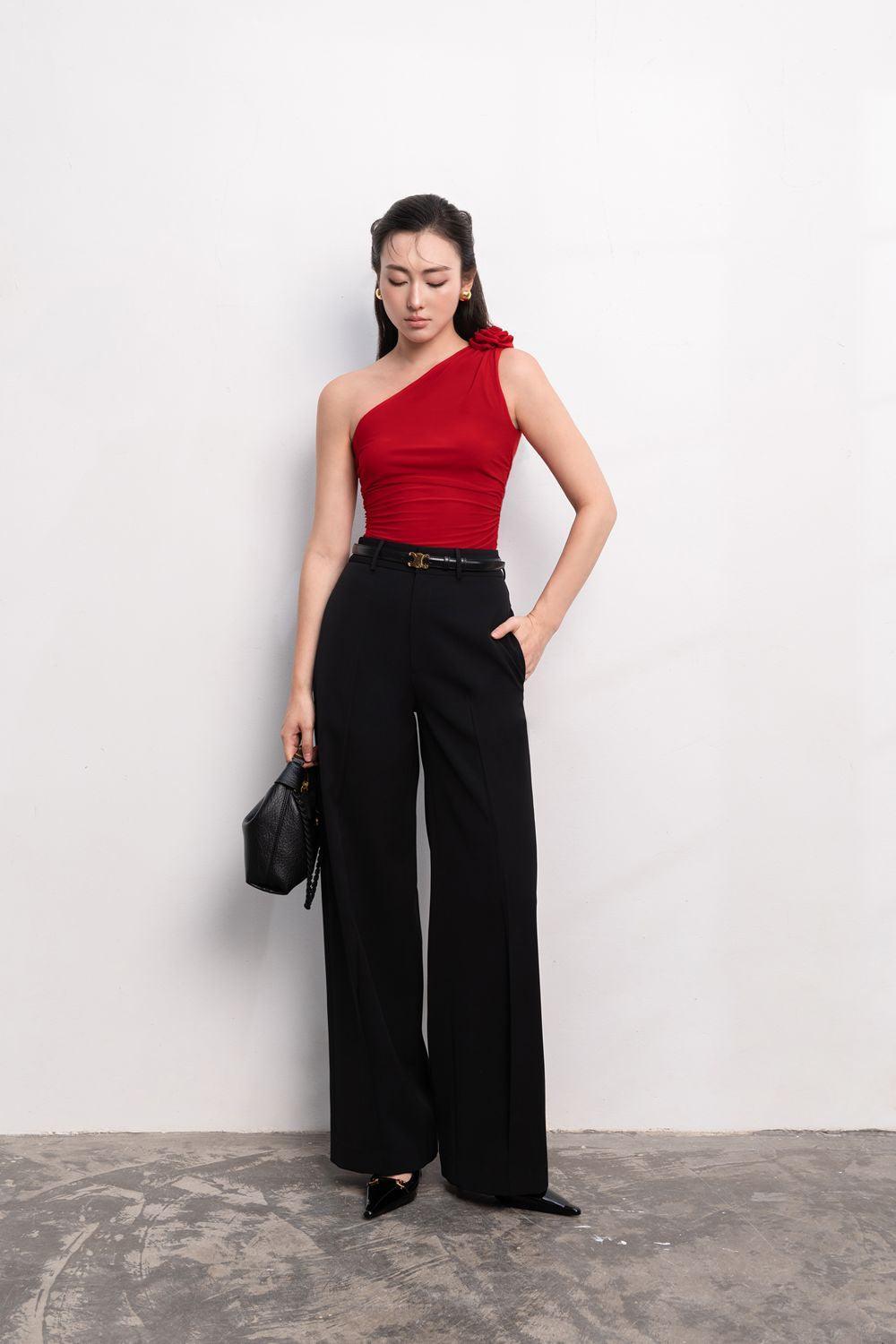 Eleanore Bodycon One Shoulder Rayon Top - MEAN BLVD