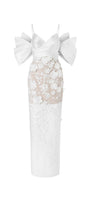 Elena Bodycon Cold Shoulder Sleeved Lace Ankle Length Dress - MEAN BLVD