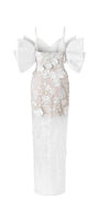 Elena Bodycon Cold Shoulder Sleeved Lace Ankle Length Dress - MEAN BLVD