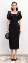 Elena Pencil Short Sleeved Polycotton Midi Dress - MEAN BLVD