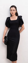 Elena Pencil Short Sleeved Polycotton Midi Dress - MEAN BLVD