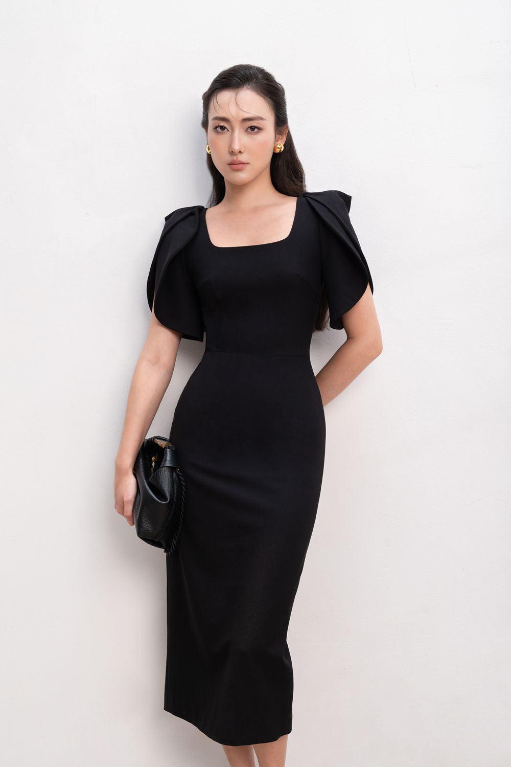 Elena Pencil Short Sleeved Polycotton Midi Dress - MEAN BLVD