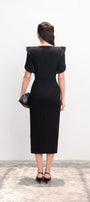 Elena Pencil Short Sleeved Polycotton Midi Dress - MEAN BLVD