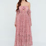 Eliana Halter Gathered Lace Midi Dress - MEAN BLVD