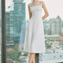 Eliza A-line Square Neck Cotton Spandex Midi Dress - MEAN BLVD