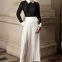 Eliza Drop Waist Pleated Polycotton Ankle Length Skirt - MEAN BLVD