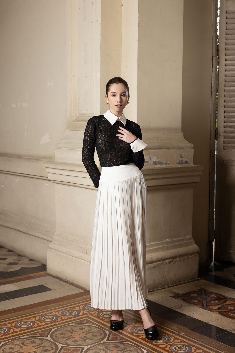 Eliza Drop Waist Pleated Polycotton Ankle Length Skirt - MEAN BLVD