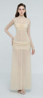 Eliza Drop Waist See-Through Mesh Sheer Maxi Dress - MEAN BLVD