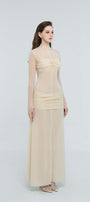 Eliza Drop Waist See-Through Mesh Sheer Maxi Dress - MEAN BLVD