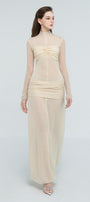 Eliza Drop Waist See-Through Mesh Sheer Maxi Dress - MEAN BLVD