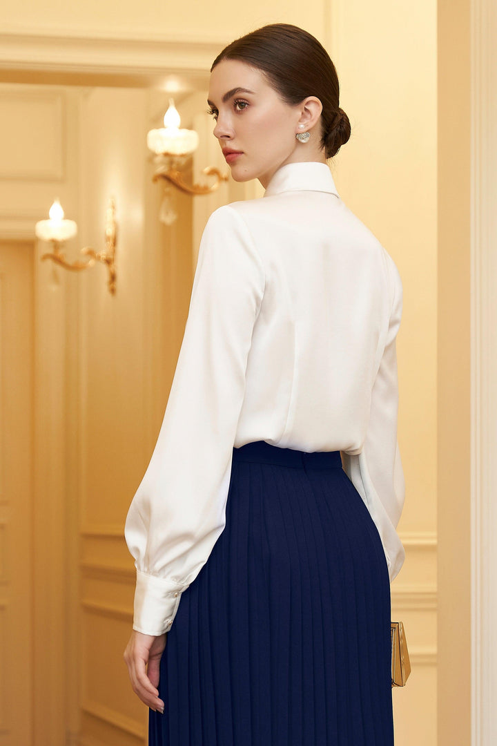 Elizabeth A-line Pleated Punto Midi Skirt - MEAN BLVD
