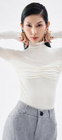 Elizabeth Bodycon Gathered Cotton Top - MEAN BLVD