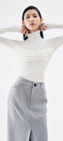 Elizabeth Bodycon Gathered Cotton Top - MEAN BLVD