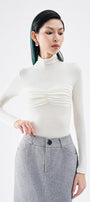 Elizabeth Bodycon Gathered Cotton Top - MEAN BLVD