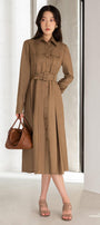 Ella Shirt Cuff Sleeved Polycotton Midi Dress - MEAN BLVD