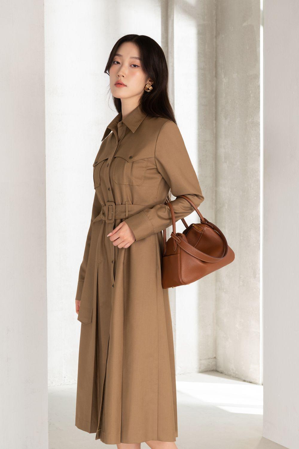 Ella Shirt Cuff Sleeved Polycotton Midi Dress - MEAN BLVD