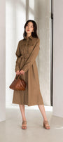 Ella Shirt Cuff Sleeved Polycotton Midi Dress - MEAN BLVD