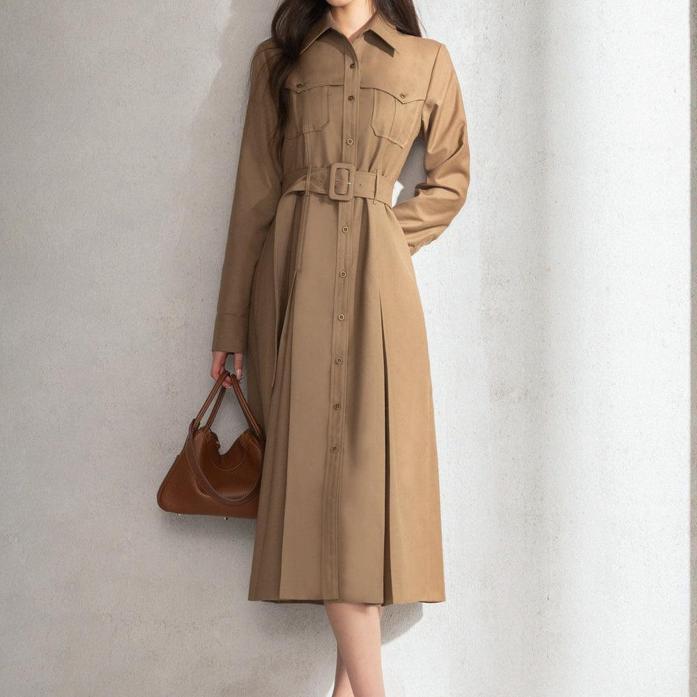 Ella Shirt Cuff Sleeved Polycotton Midi Dress - MEAN BLVD