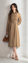 Ella Shirt Cuff Sleeved Polycotton Midi Dress - MEAN BLVD