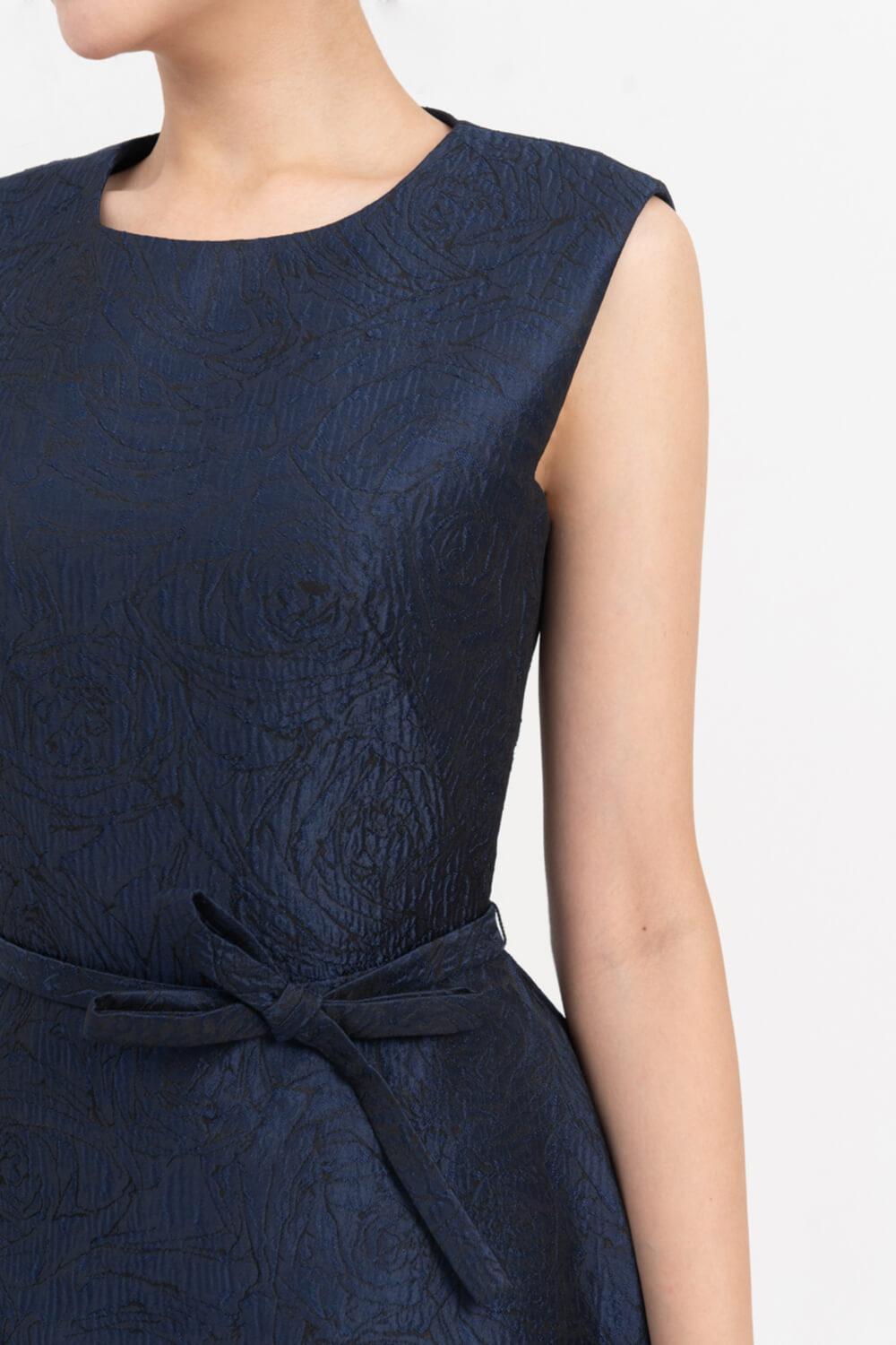 Ellen A-line Sleeveless Brocade Midi Dress - MEAN BLVD