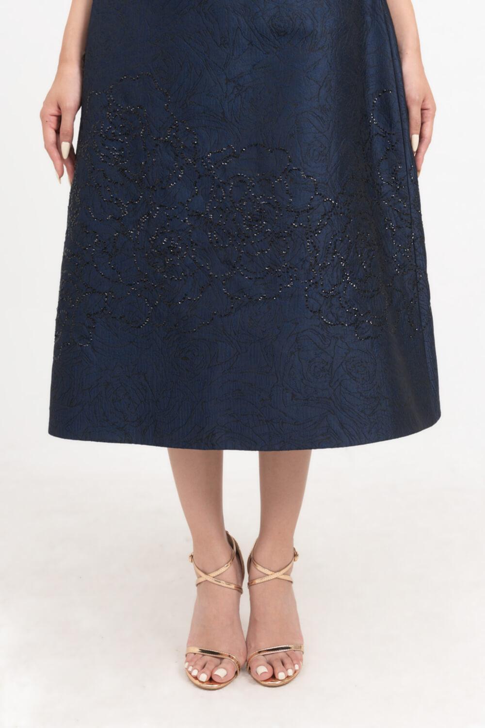 Ellen A-line Sleeveless Brocade Midi Dress - MEAN BLVD