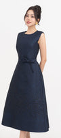 Ellen A-line Sleeveless Brocade Midi Dress - MEAN BLVD