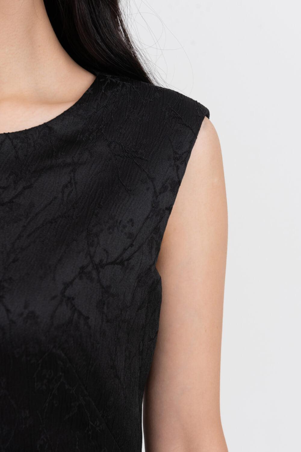 Ellen A-line Sleeveless Brocade Midi Dress - MEAN BLVD