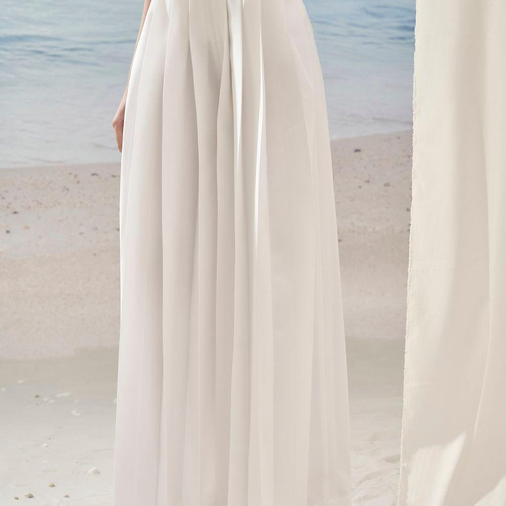 Ellier Rachel Straight Pleated Polycotton Ankle Length Pants - MEAN BLVD