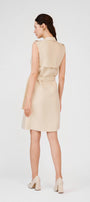 Ellis A-line Collared Neck Khaki Mini Dress - MEAN BLVD