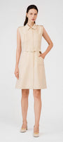 Ellis A-line Collared Neck Khaki Mini Dress - MEAN BLVD