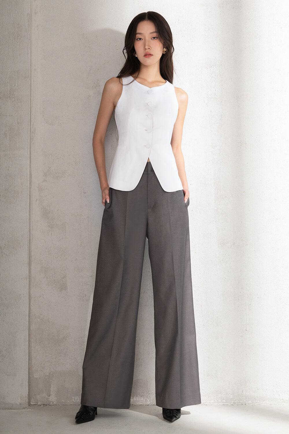 Ellis Structured Button Linen Vest - MEAN BLVD