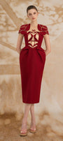 Elodie Pegged Cape Shoulder Polycotton Midi Dress - MEAN BLVD